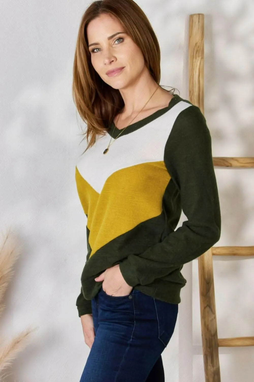 Hailey & Co Plus Size Colorblock Blouse