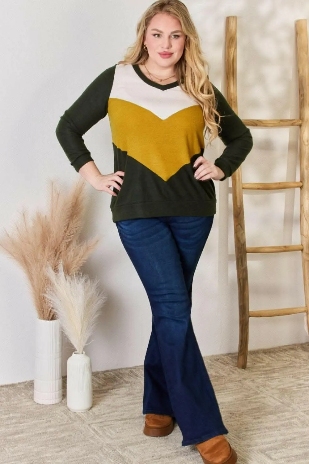 Hailey & Co Plus Size Colorblock Blouse