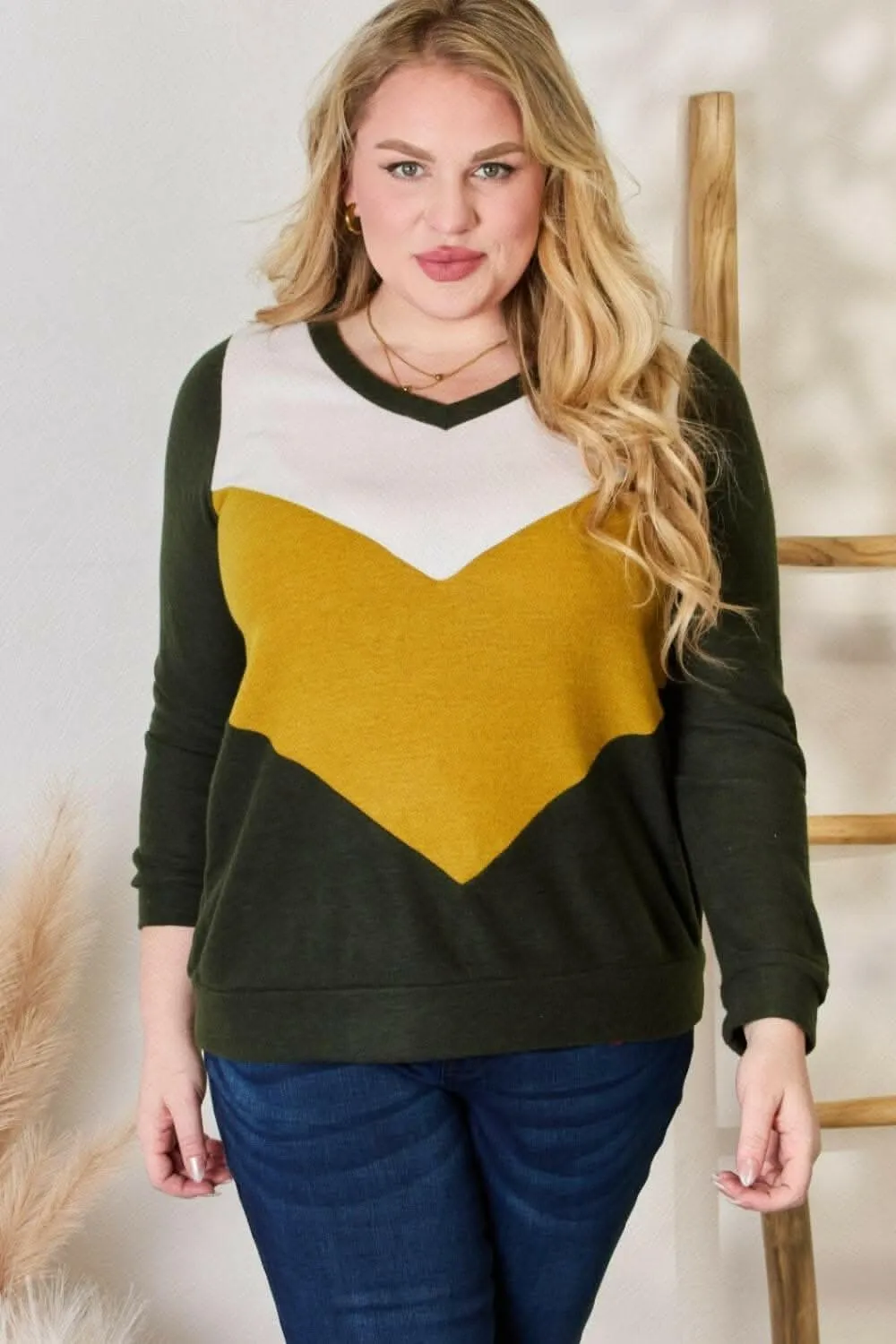 Hailey & Co Plus Size Colorblock Blouse