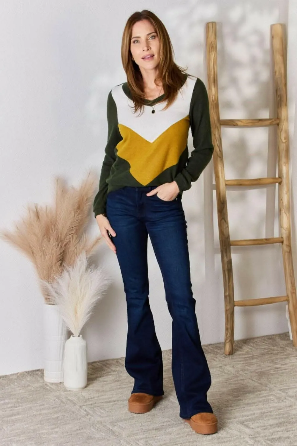 Hailey & Co Plus Size Colorblock Blouse