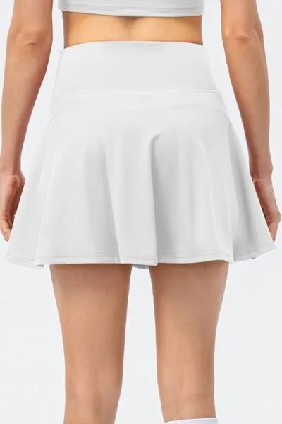 High Waist Wide Waistband Tennis and Pickleball Skirt