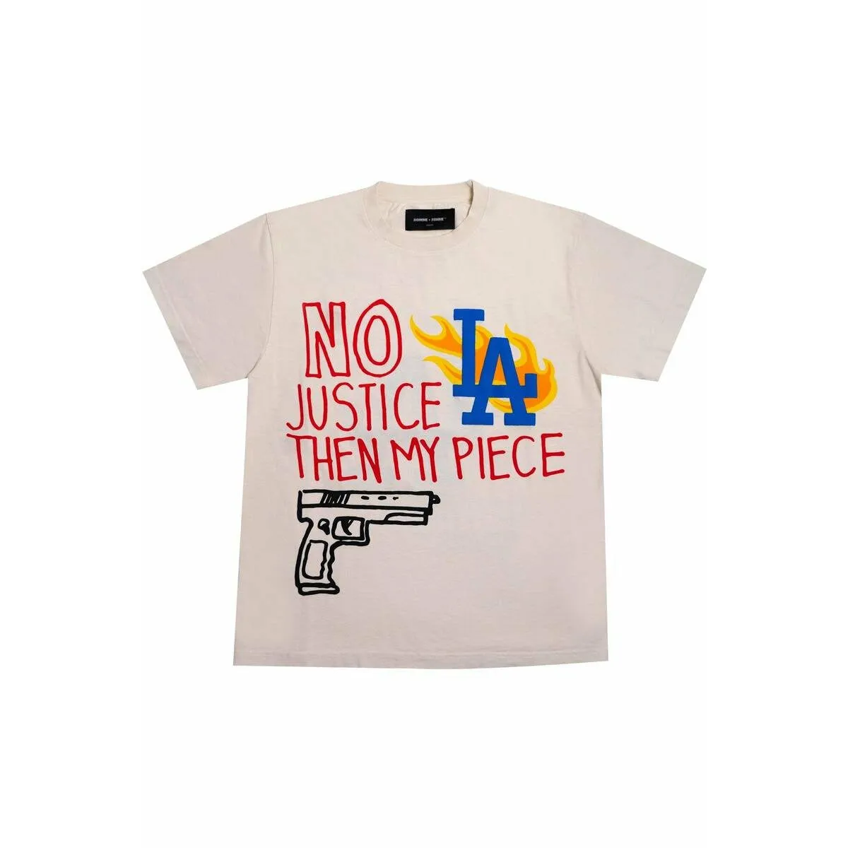 Homme   Femme LA Riots Cream Tee