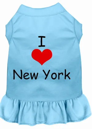 I Heart New York Screen Print Dress Baby Blue Xl