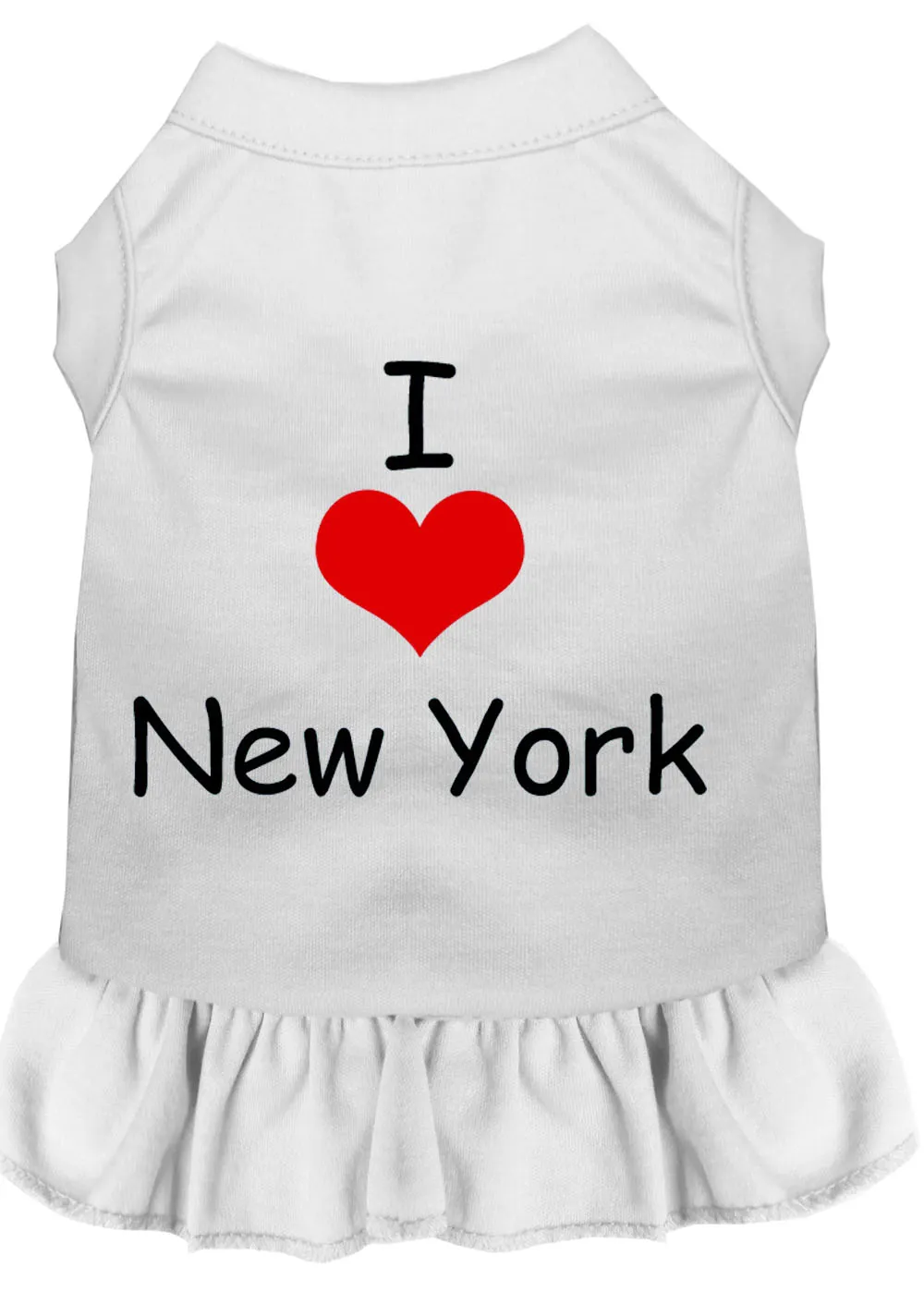 I Heart New York Screen Print Dress White Xxxl