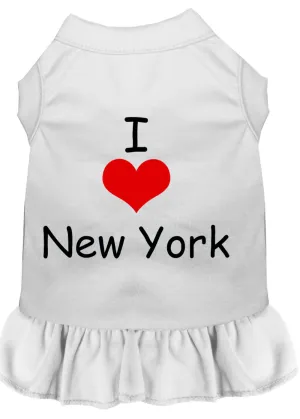 I Heart New York Screen Print Dress White Xxxl