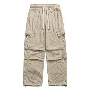 Knee Pleats Slant Pocket Track Pants