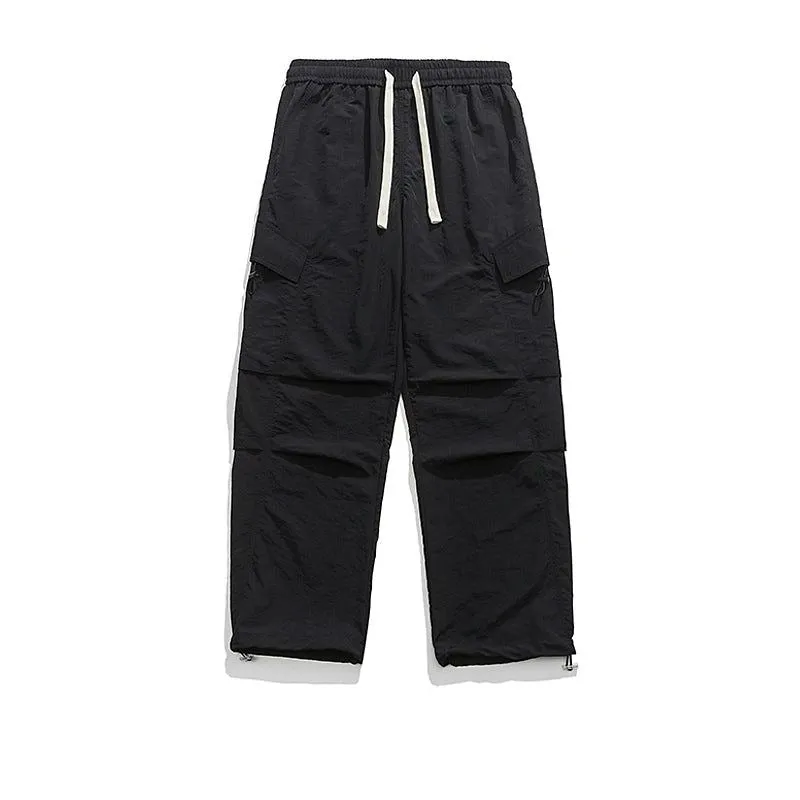 Knee Pleats Slant Pocket Track Pants
