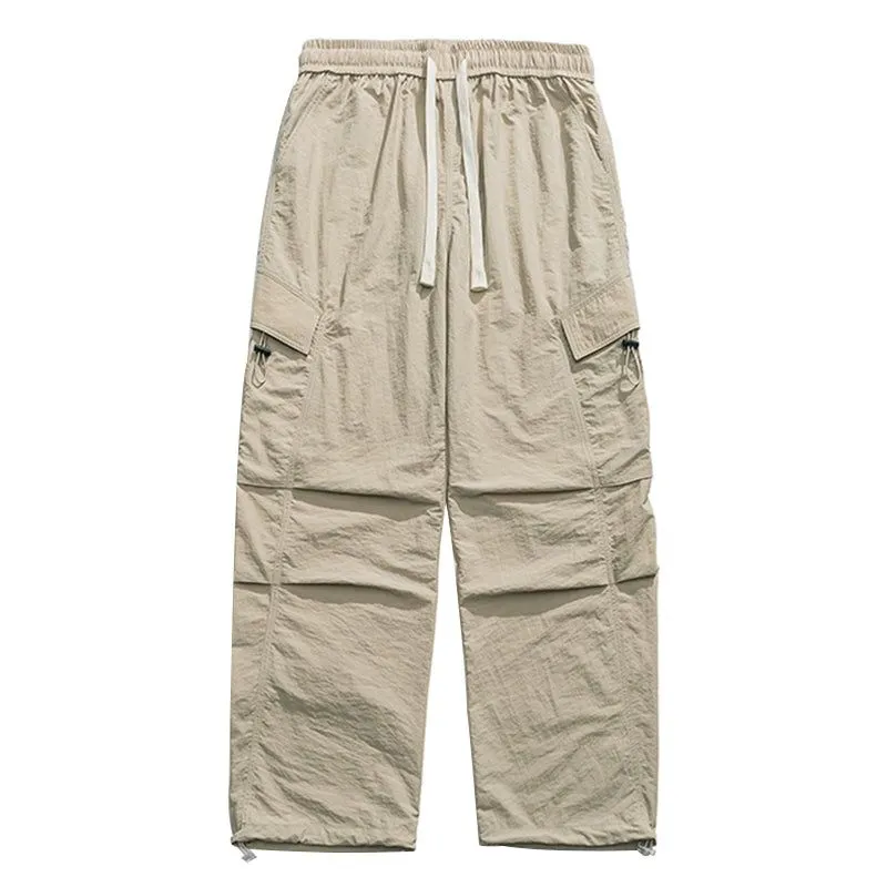 Knee Pleats Slant Pocket Track Pants