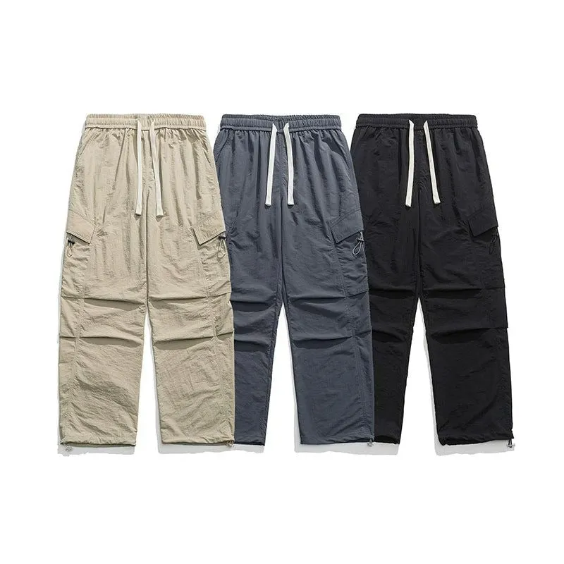 Knee Pleats Slant Pocket Track Pants