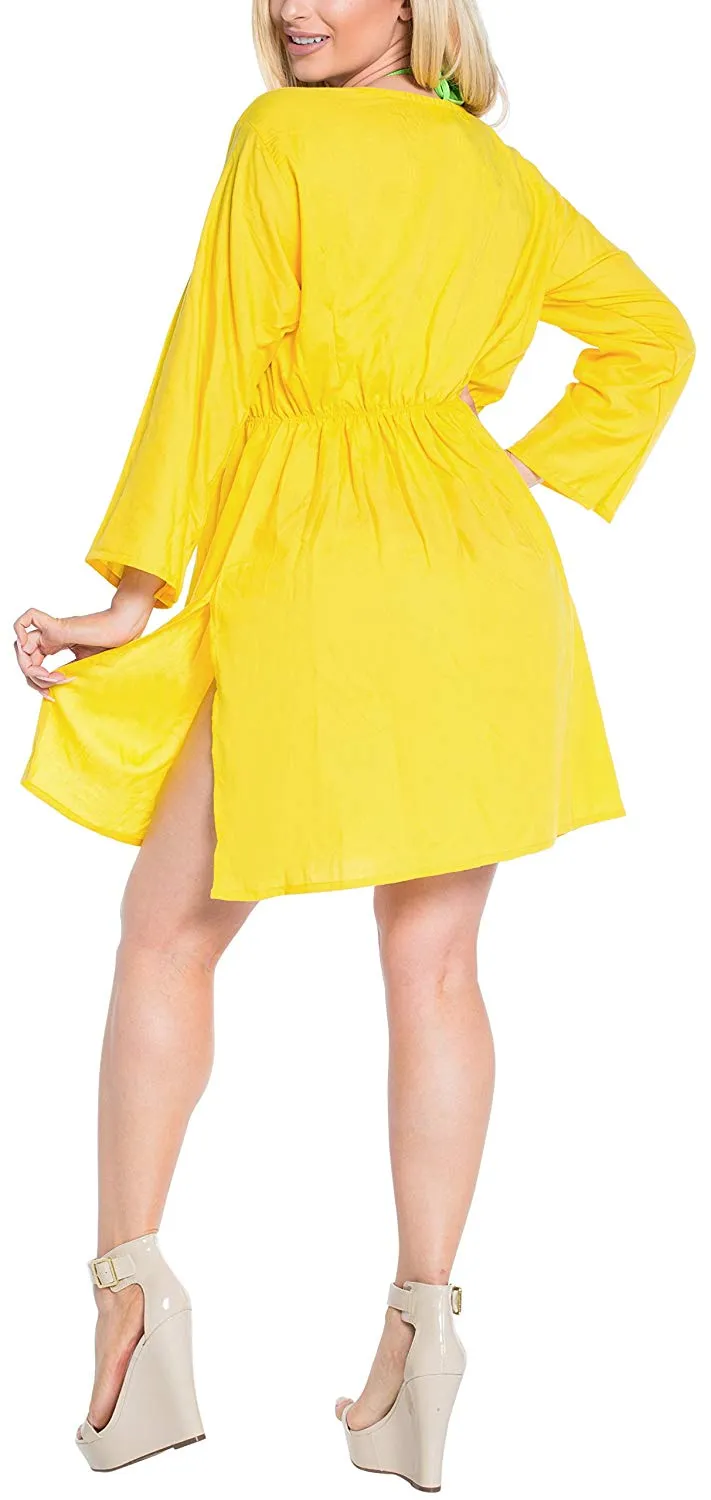 LA LEELA Bikini Swim Beach wear Swimsuit Cover ups Women Caftan Dress Embroidery