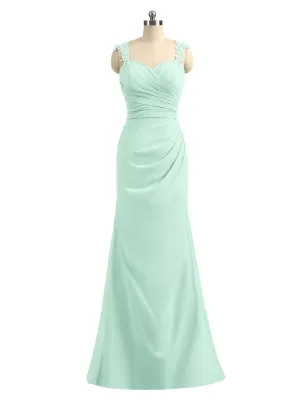Lace Appliqued Strap Sheath Open Back Dress Mint Green Plus Size