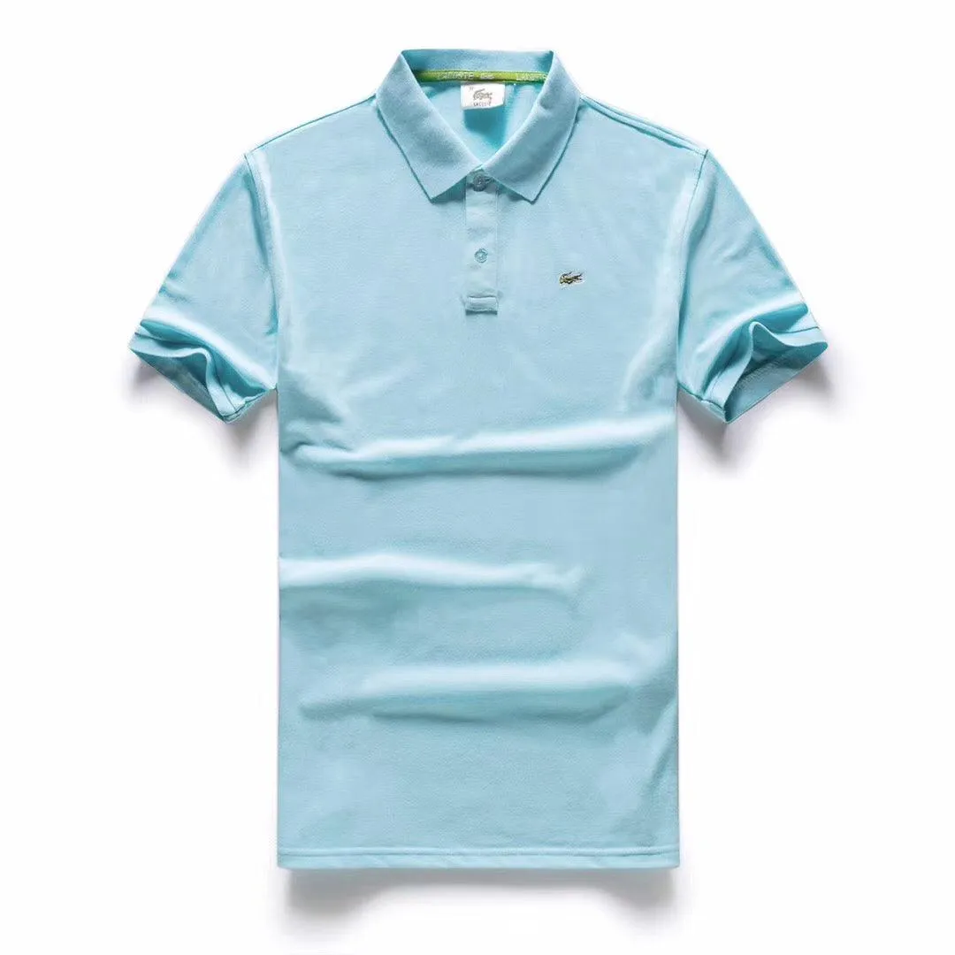 Lacoste Custom Fitted Polo Neck Plain Torquise Blue Polo