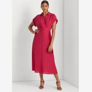 Lauren Ralph Lauren Belted Crepe Dress