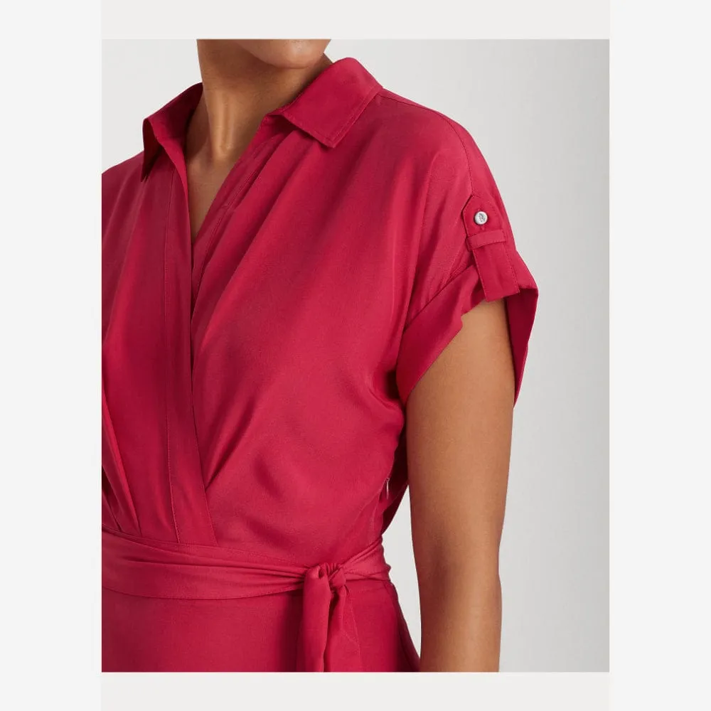 Lauren Ralph Lauren Belted Crepe Dress
