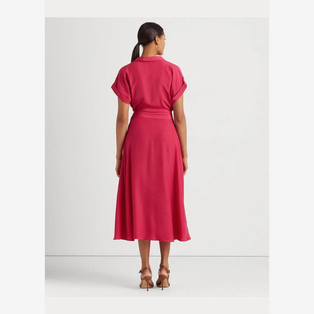 Lauren Ralph Lauren Belted Crepe Dress