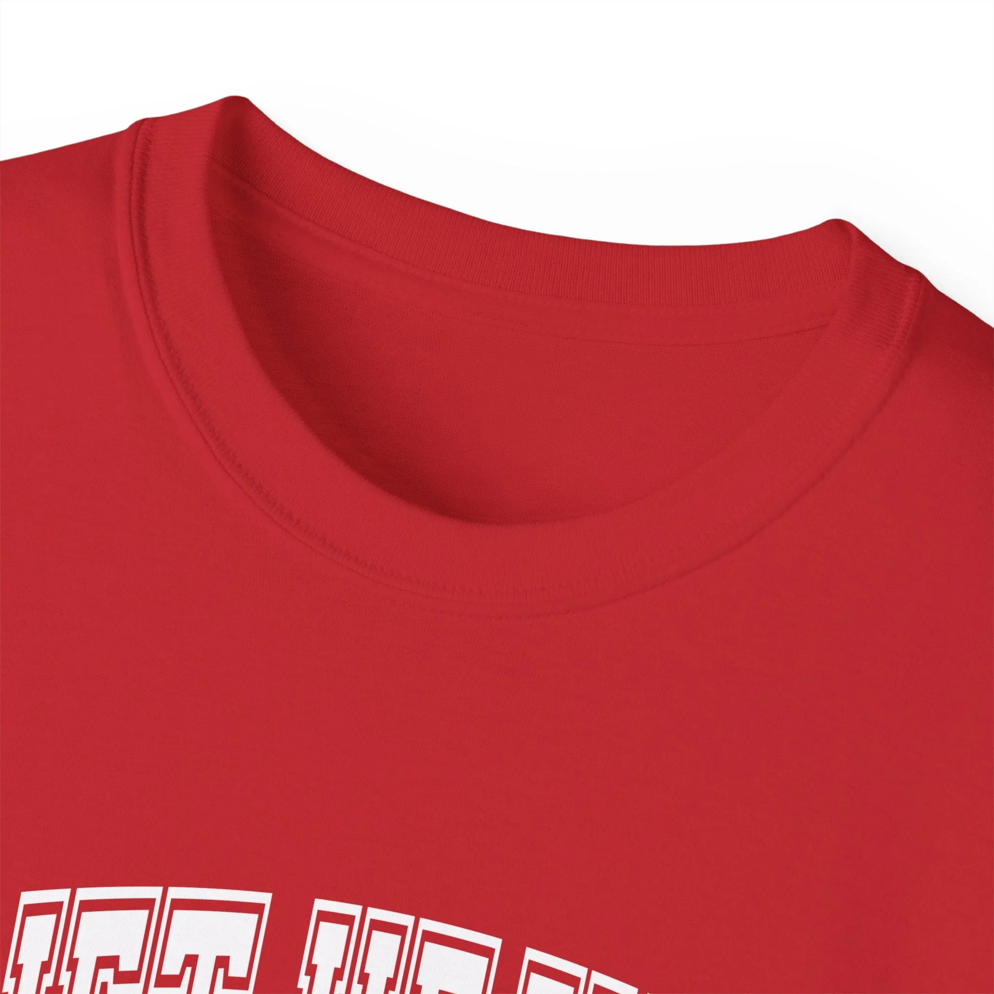 Lift Heavy Shit - Unisex Ultra Cotton Tee - Front White Logo - Plain Back