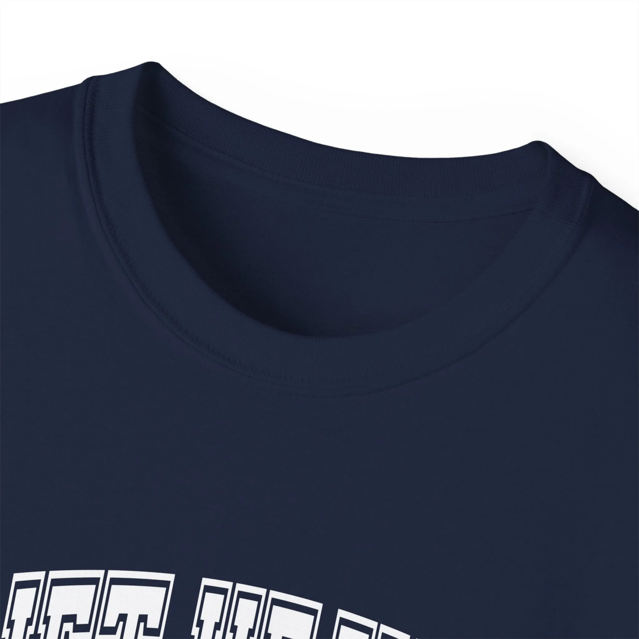 Lift Heavy Shit - Unisex Ultra Cotton Tee - Front White Logo - Plain Back