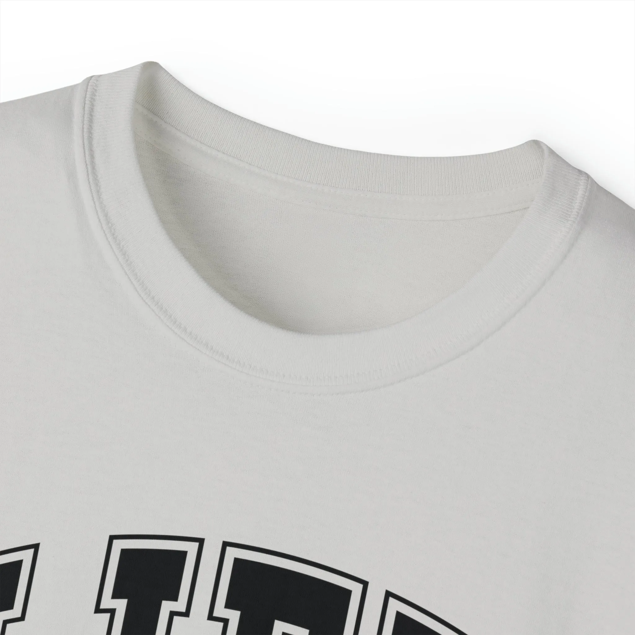 Lift Like A Girl - Unisex Ultra Cotton Tee - Front Black Logo - Plain Back