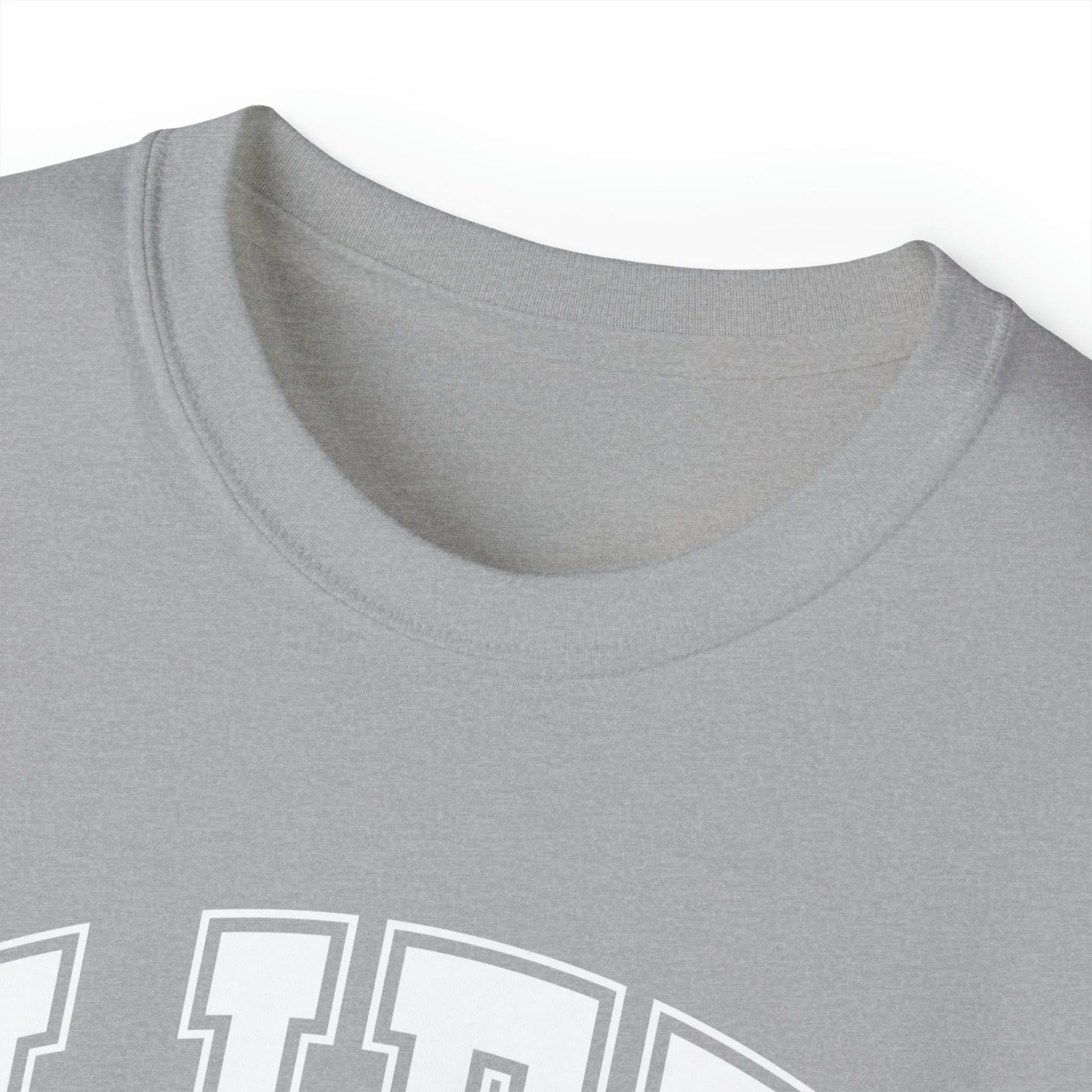 Lift Like A Girl - Unisex Ultra Cotton Tee - Front White Logo - Plain Back