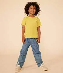 Light Denim Straight-Leg Pants