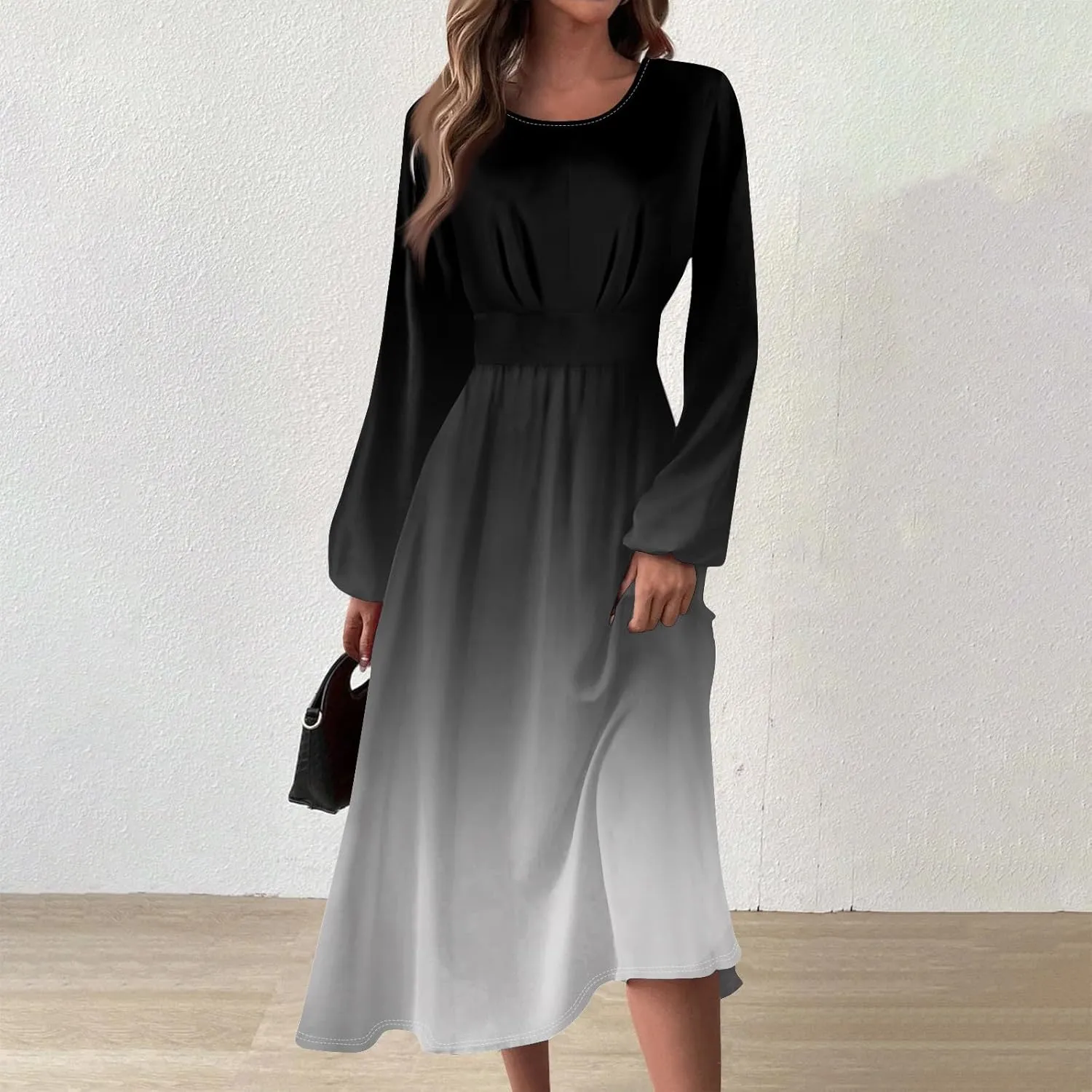 Long Sleeve Dress for Women Fall Maxi Dress Plus Size A Line Dresses for Women 2024 Semi Formal