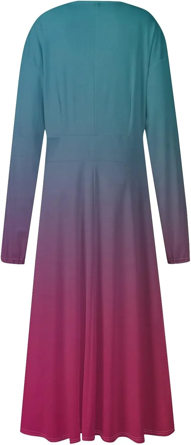 Long Sleeve Dress for Women Fall Maxi Dress Plus Size A Line Dresses for Women 2024 Semi Formal
