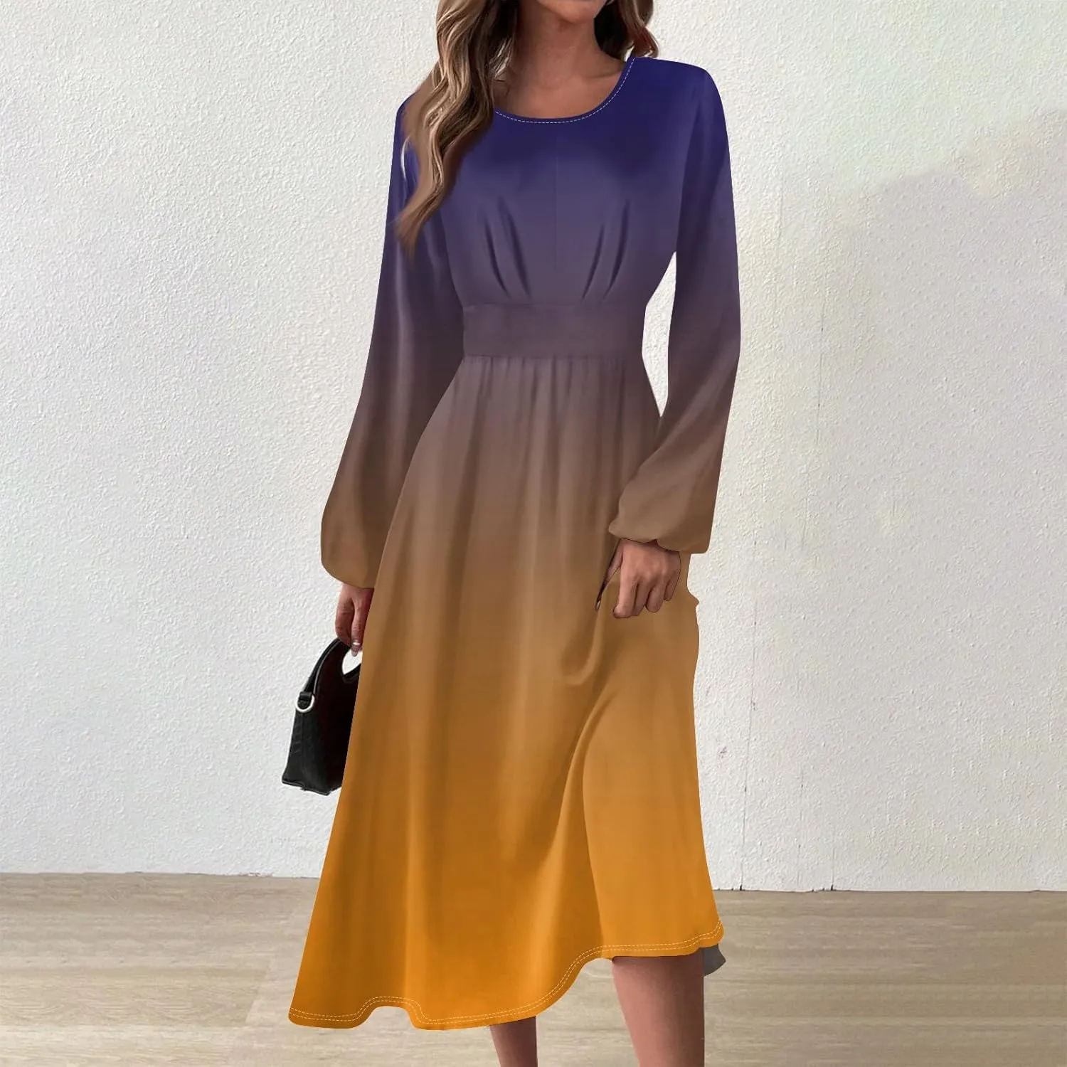 Long Sleeve Dress for Women Fall Maxi Dress Plus Size A Line Dresses for Women 2024 Semi Formal