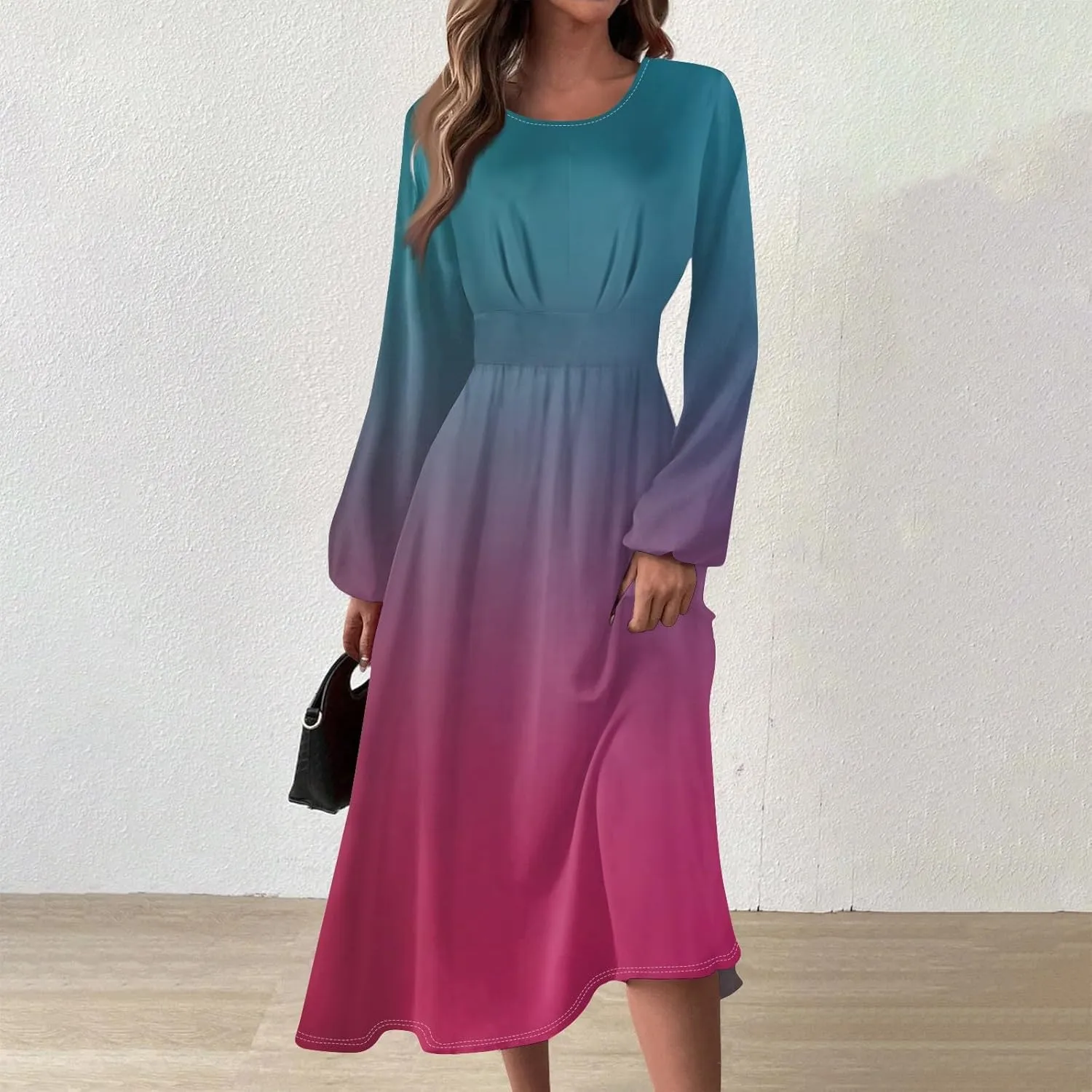 Long Sleeve Dress for Women Fall Maxi Dress Plus Size A Line Dresses for Women 2024 Semi Formal