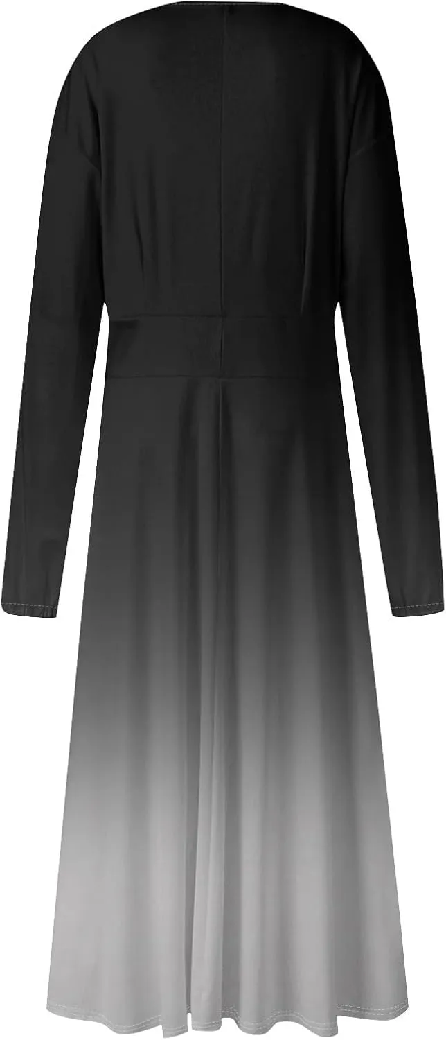 Long Sleeve Dress for Women Fall Maxi Dress Plus Size A Line Dresses for Women 2024 Semi Formal