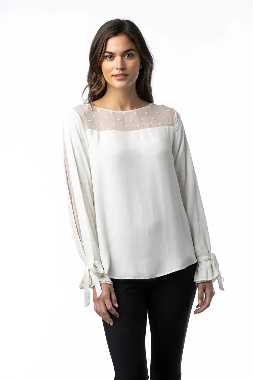 Louiselynette Heather blouse with design sleeve