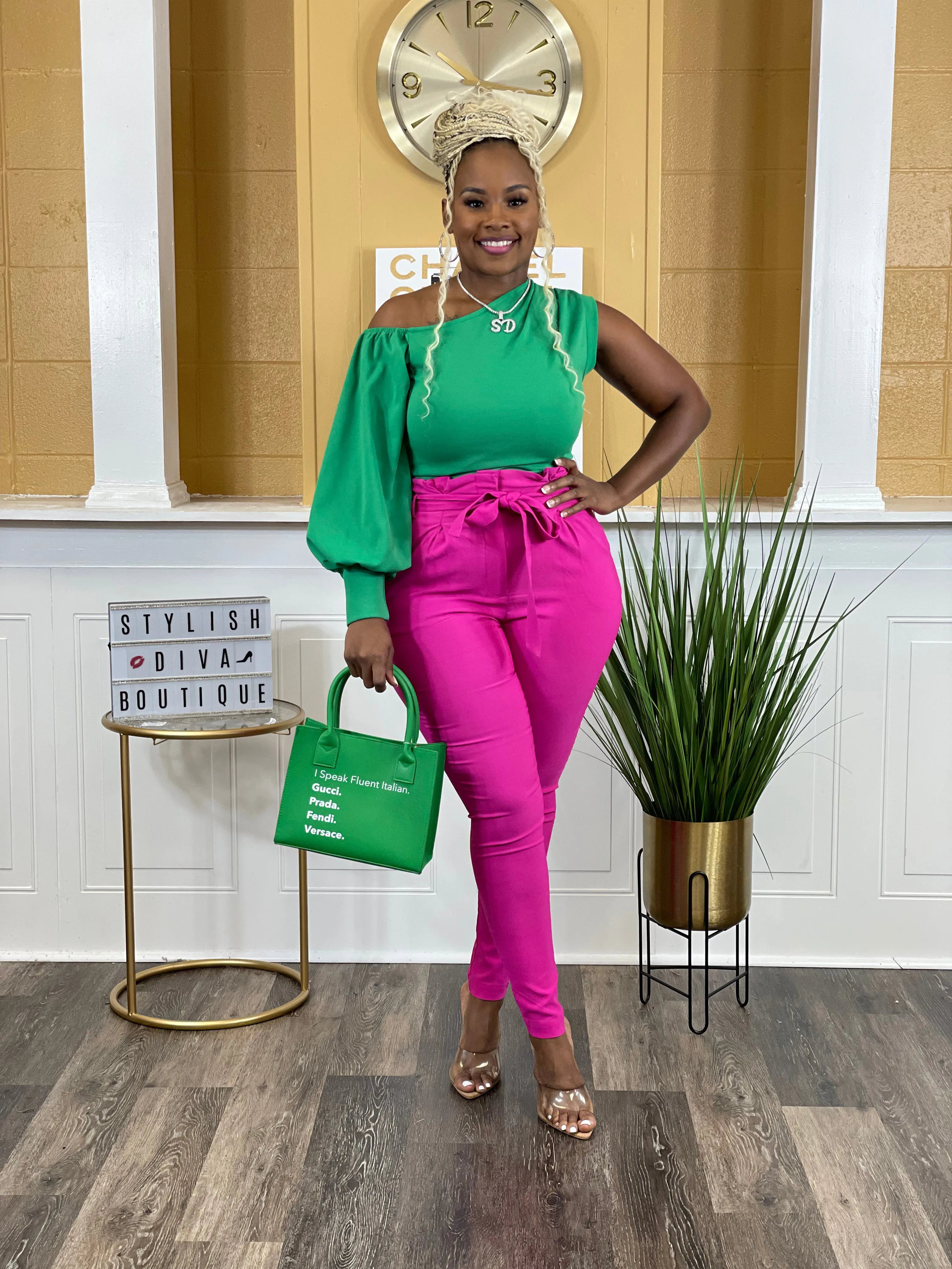 Luxe Diva Pants up to 3XL (Fuchsia Pink)