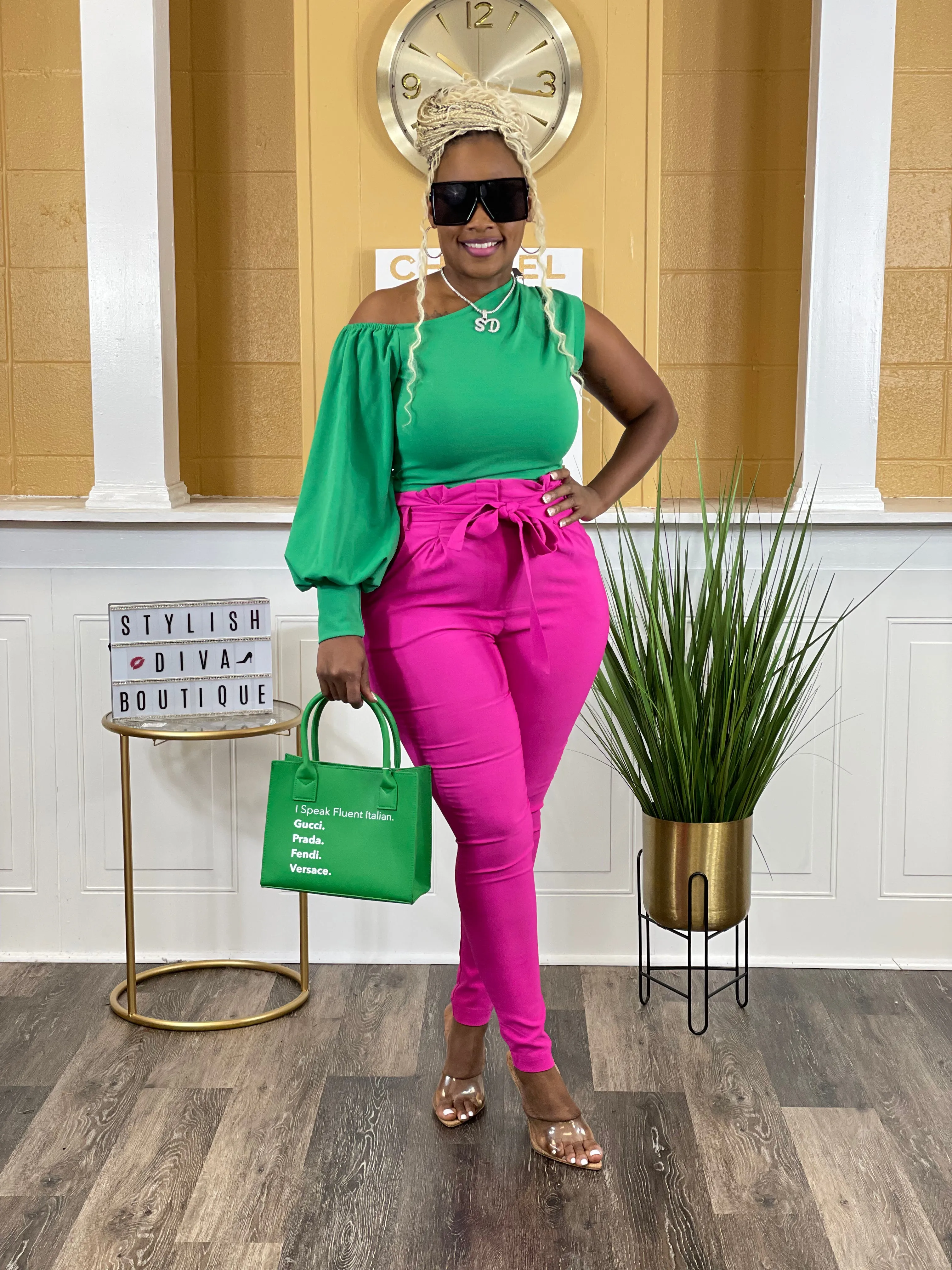 Luxe Diva Pants up to 3XL (Fuchsia Pink)