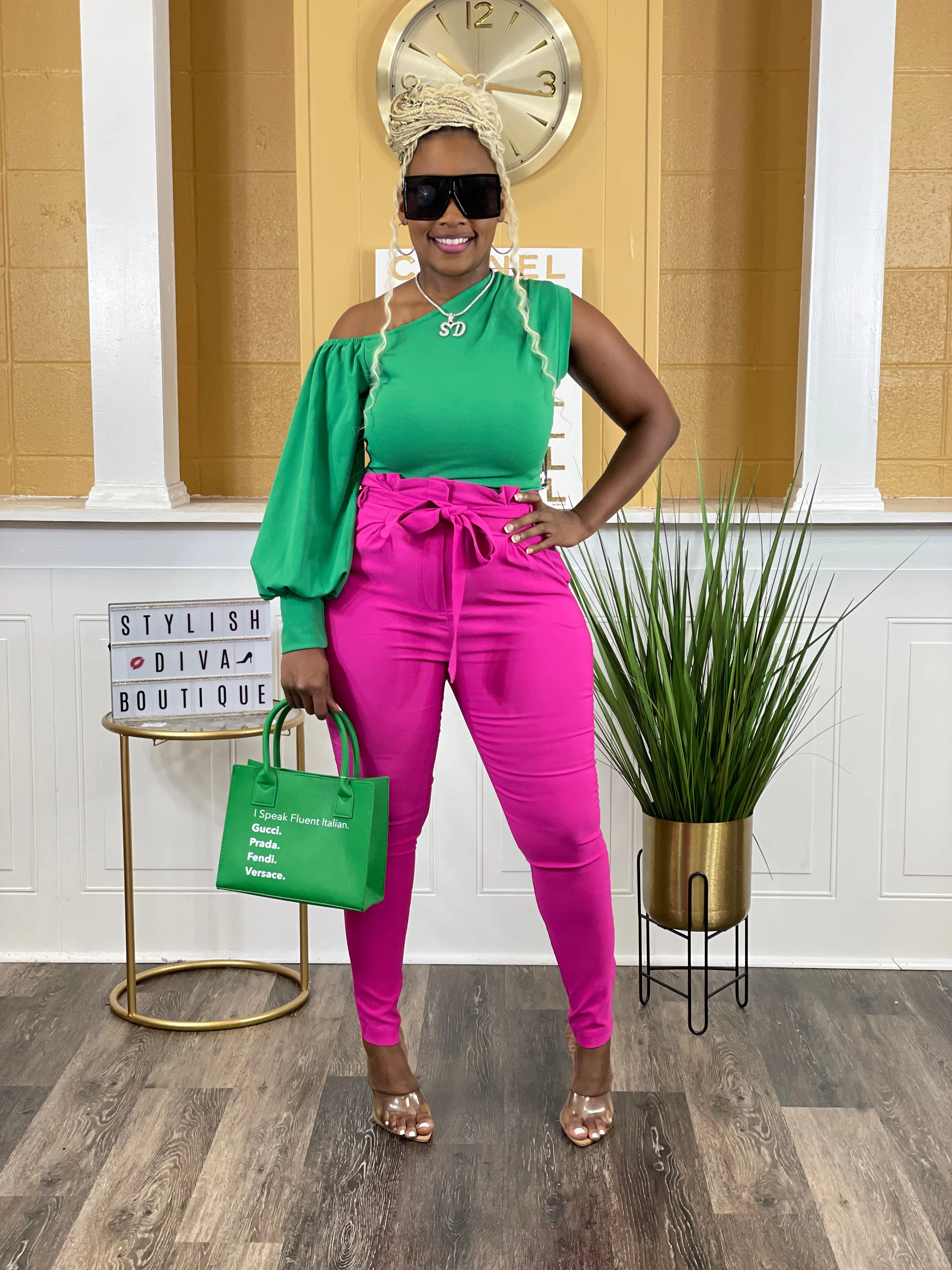 Luxe Diva Pants up to 3XL (Fuchsia Pink)