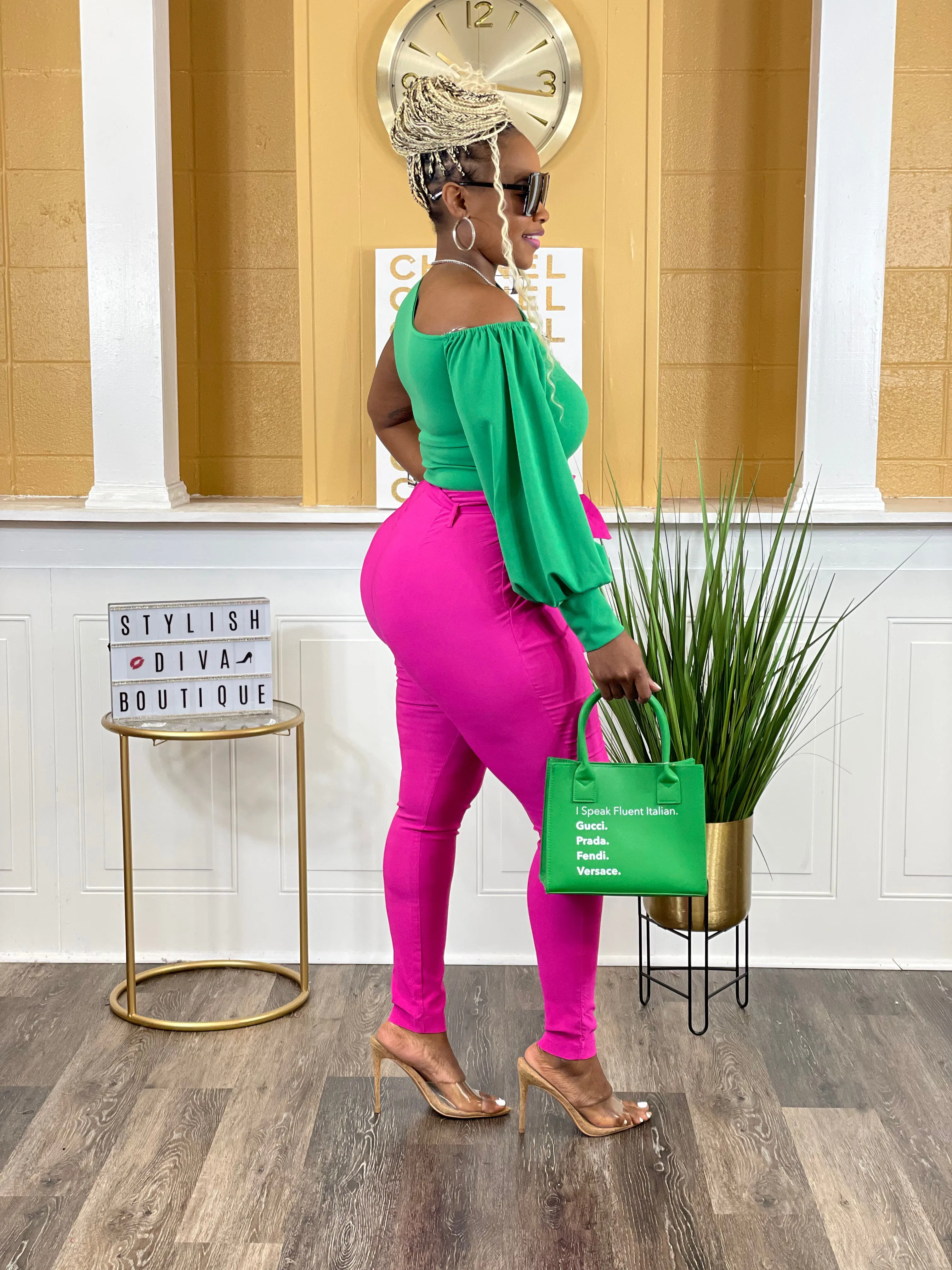 Luxe Diva Pants up to 3XL (Fuchsia Pink)