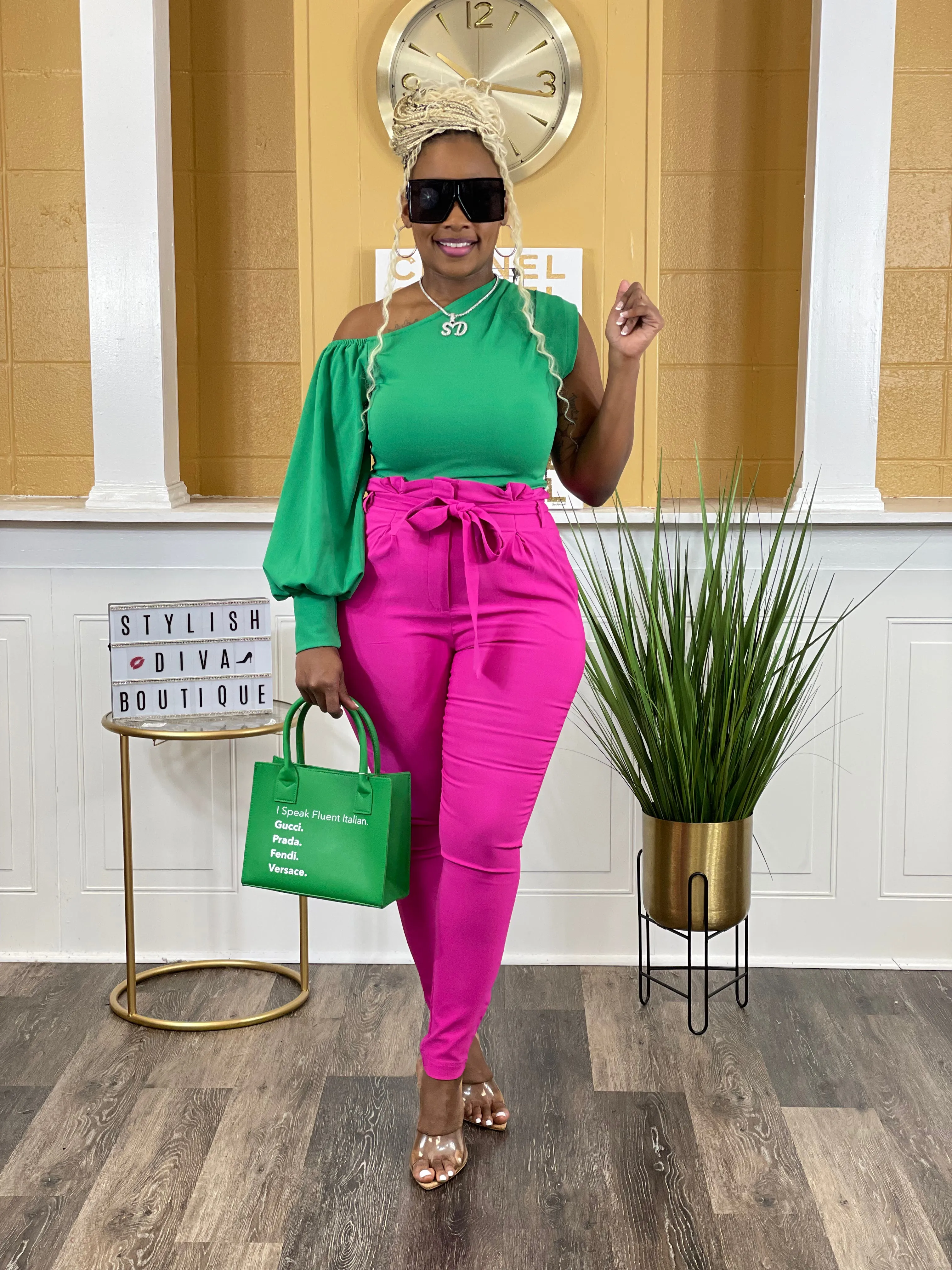 Luxe Diva Pants up to 3XL (Fuchsia Pink)