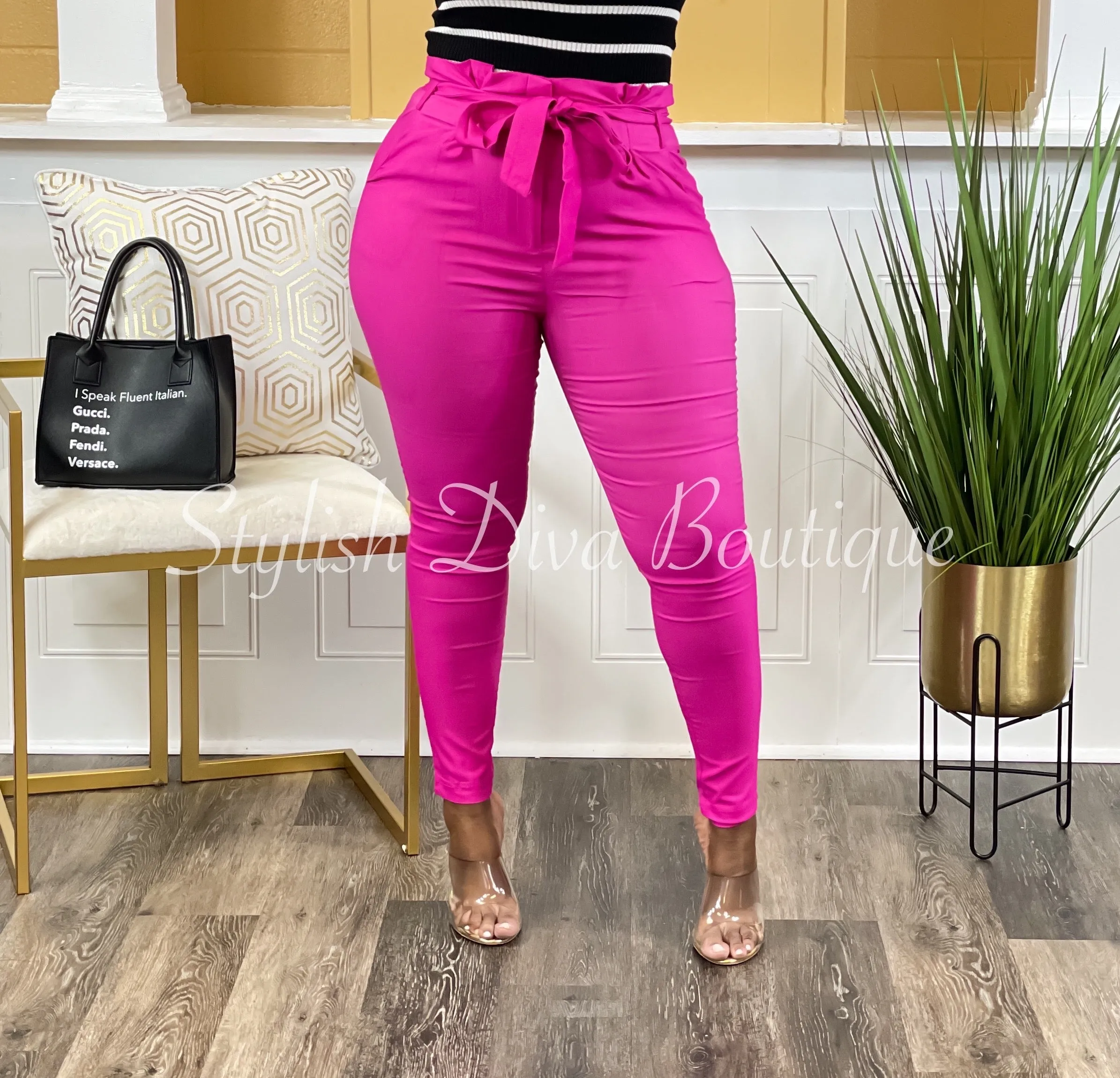 Luxe Diva Pants up to 3XL (Fuchsia Pink)