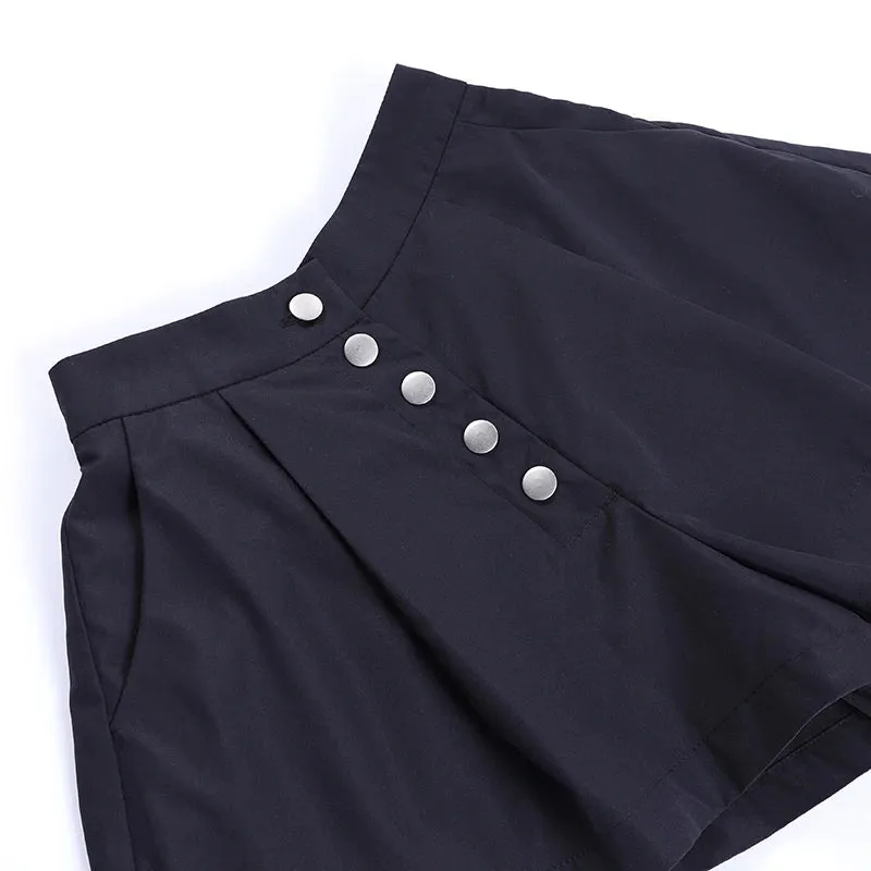LVSANW Summer 2024 Women's Wear Fresh And Sweet European And American Slim Fit Versatile A-hem Loose Wide Leg Shorts for WomenYL23230PF