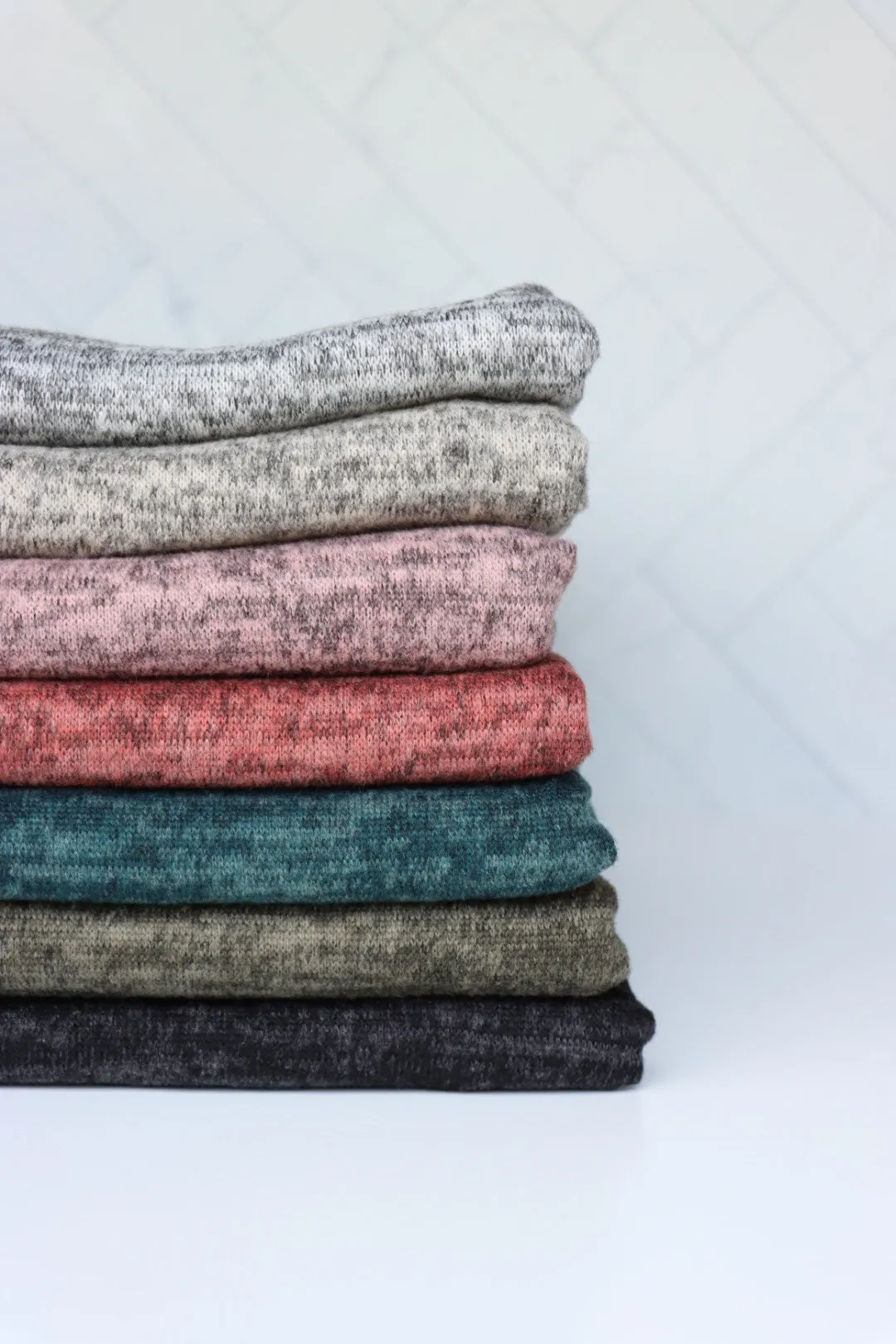 Marled Cinnamon Brushed Hacci Sweater Knit