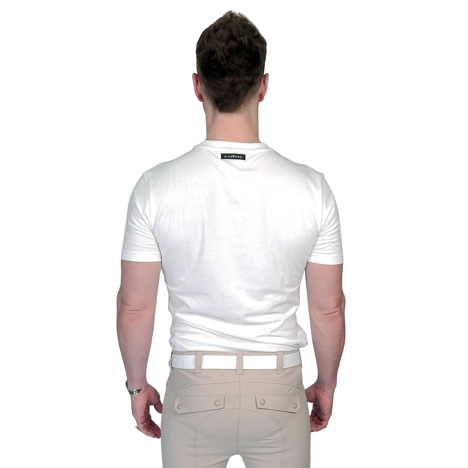 Men's John Richmond - "MAPAND PUNK" Studded T-Shirt in White