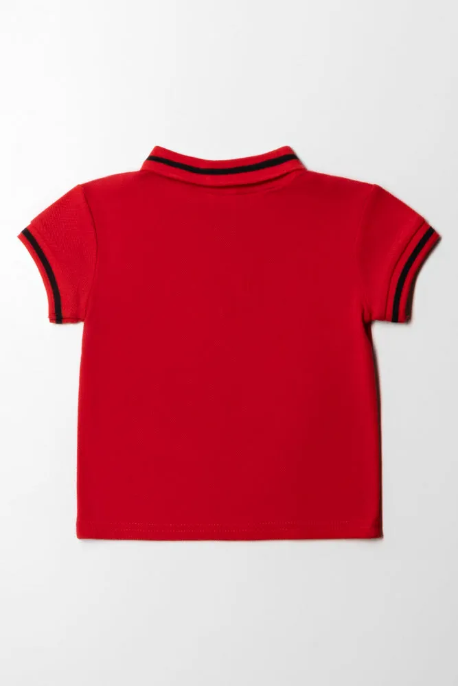 Mickey Mouse Golfer Pique Red
