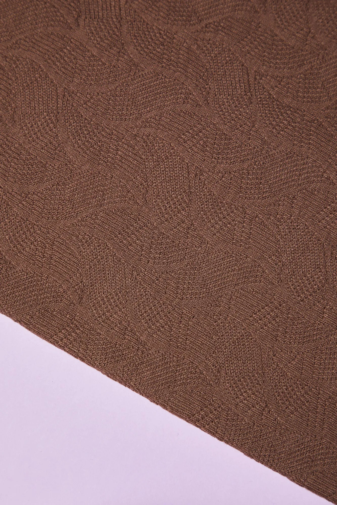 Mind The MAKER - Organic Leaf Jacquard Knit in Dust Brown
