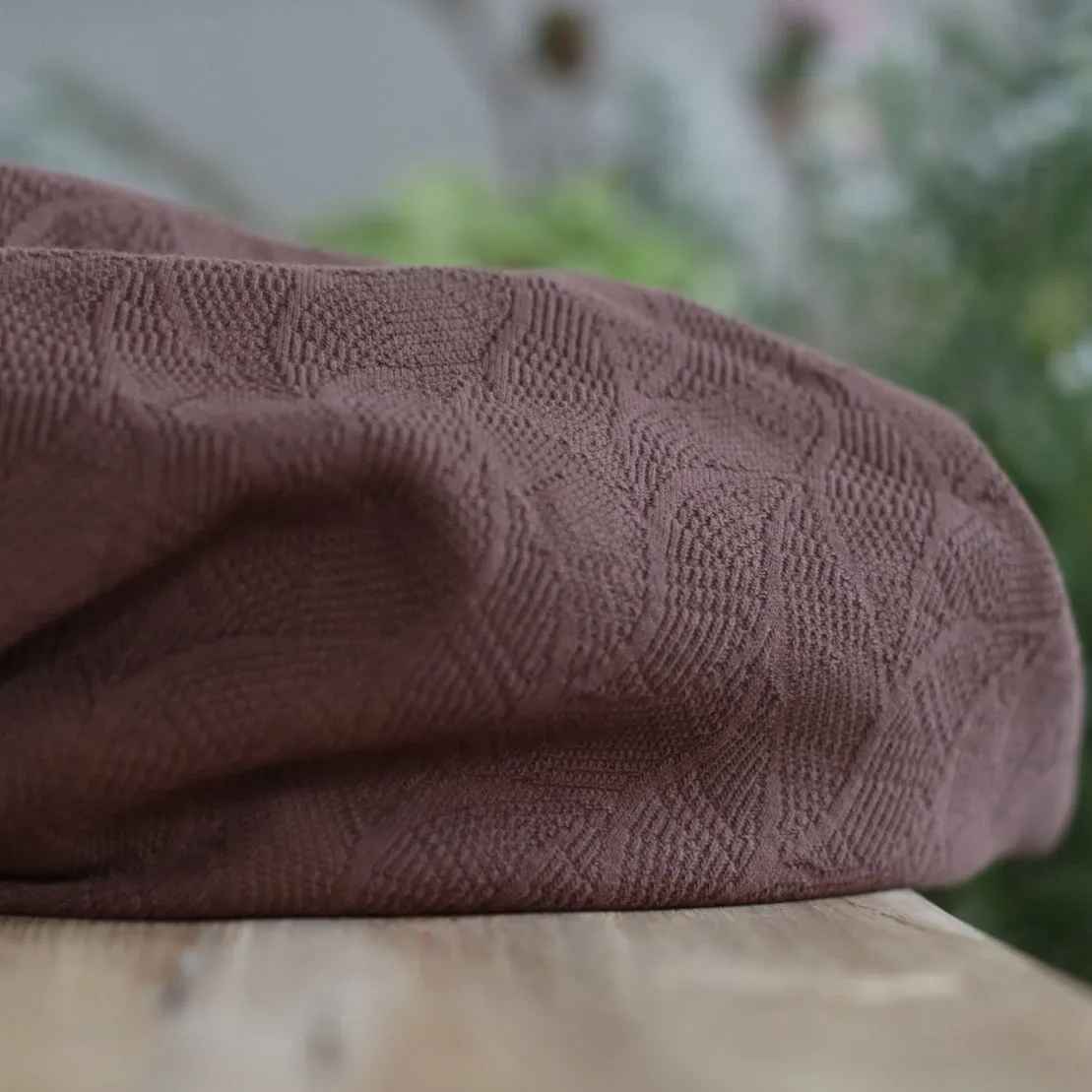 Mind The MAKER - Organic Leaf Jacquard Knit in Dust Brown