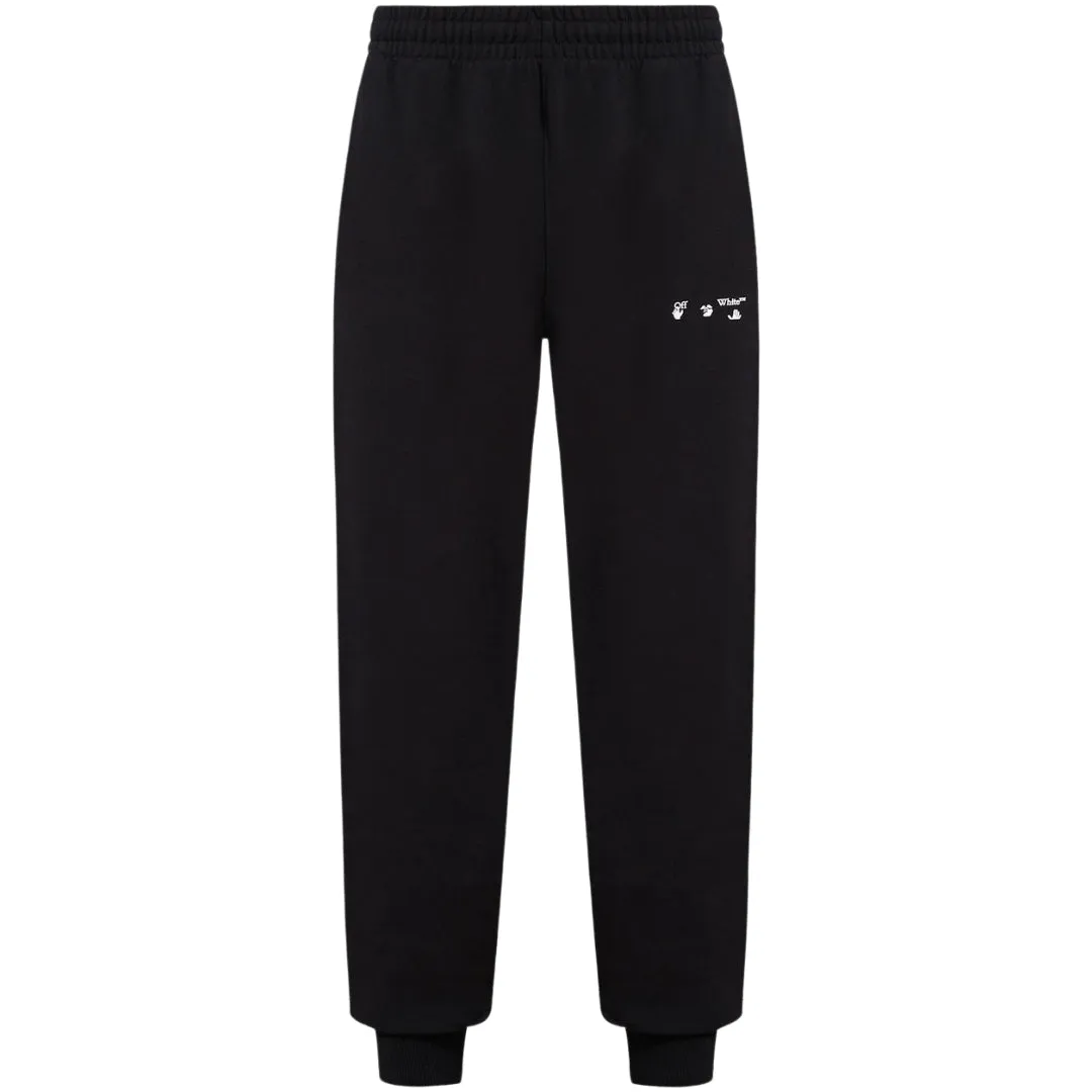 Off-White Logo Slim Cuffed Black Sweatpants