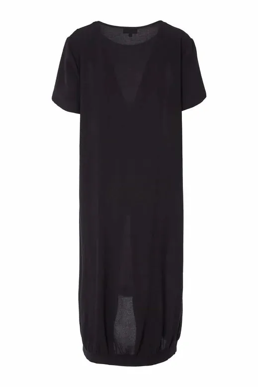 ORA Jacquard Print Dress with Contrast Details