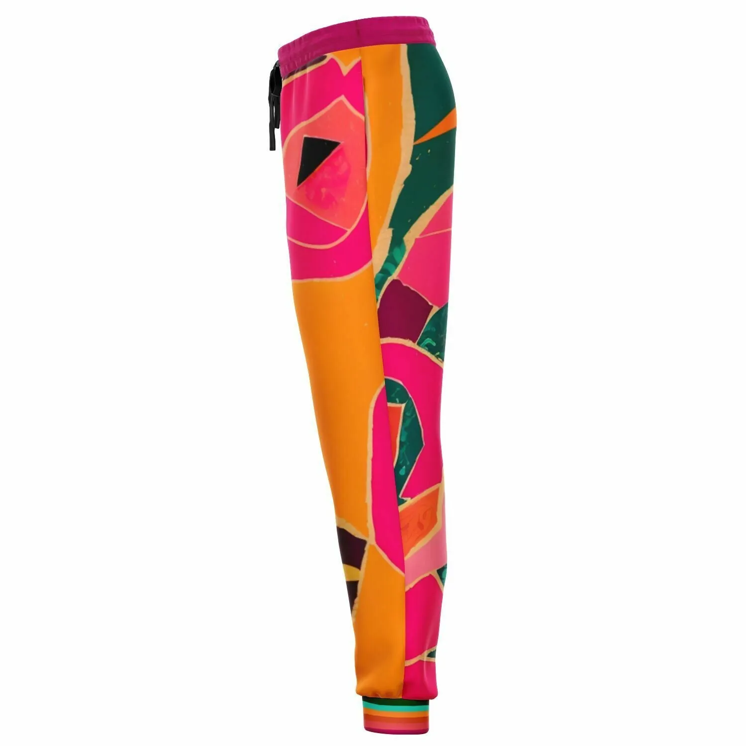 Pink Floral Mosaic Eco-Poly Unisex Joggers