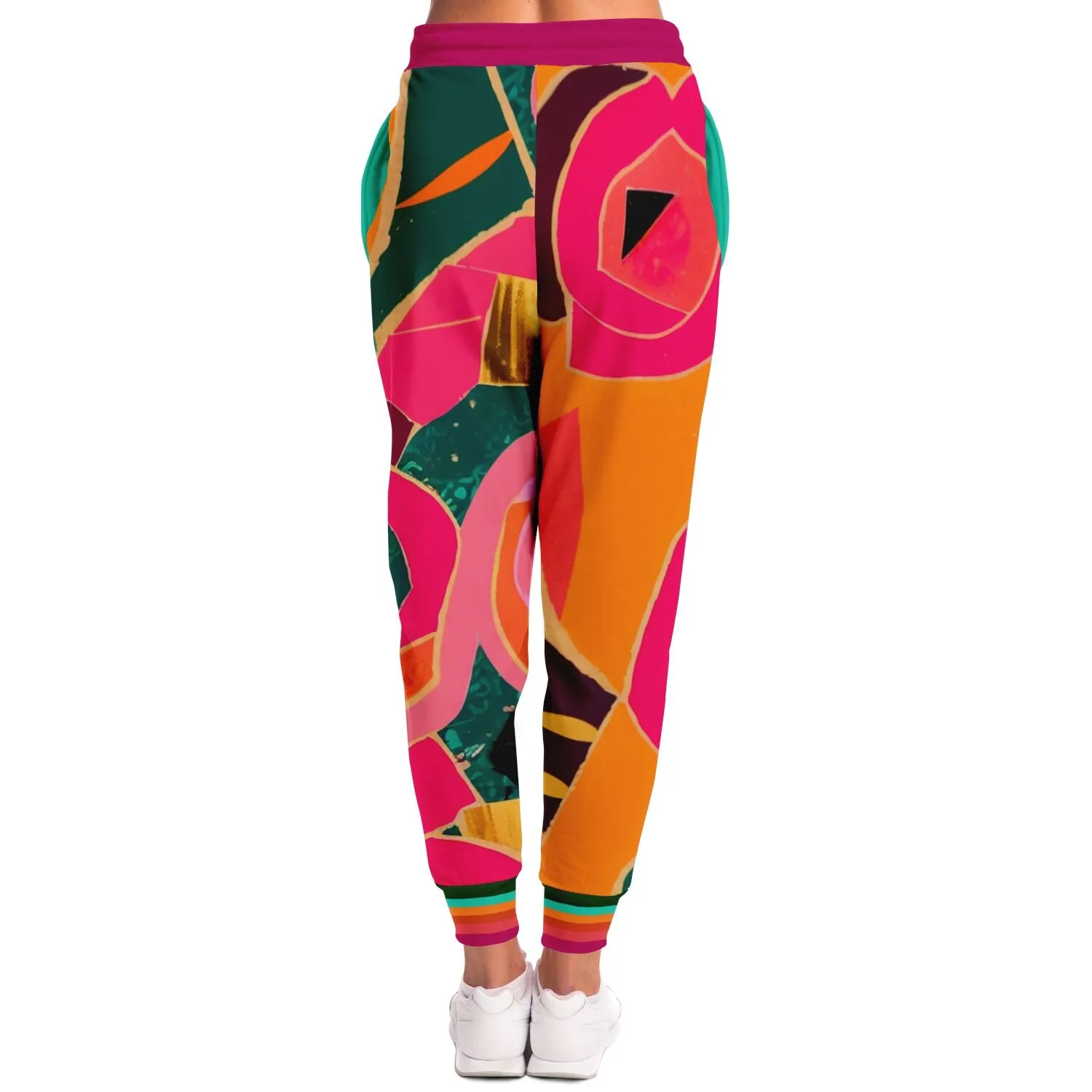 Pink Floral Mosaic Eco-Poly Unisex Joggers
