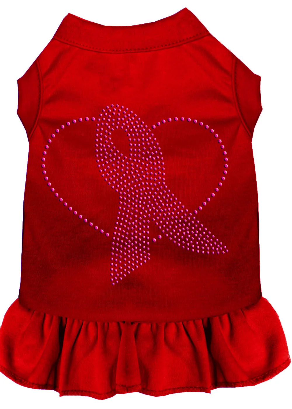 Pink Ribbon Rhinestone Dress Red Xxl