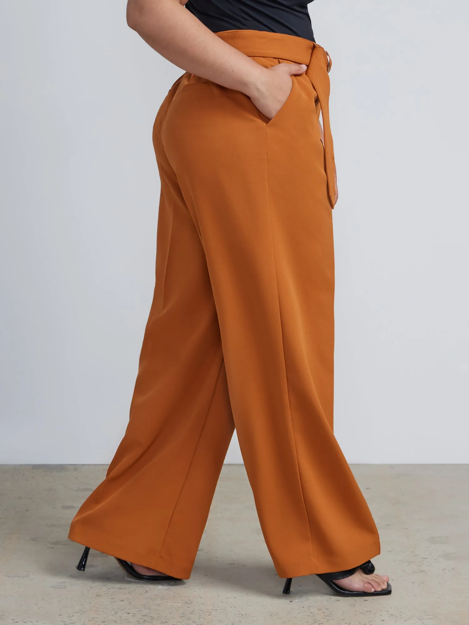 Plus D Ring Wide Leg Pants
