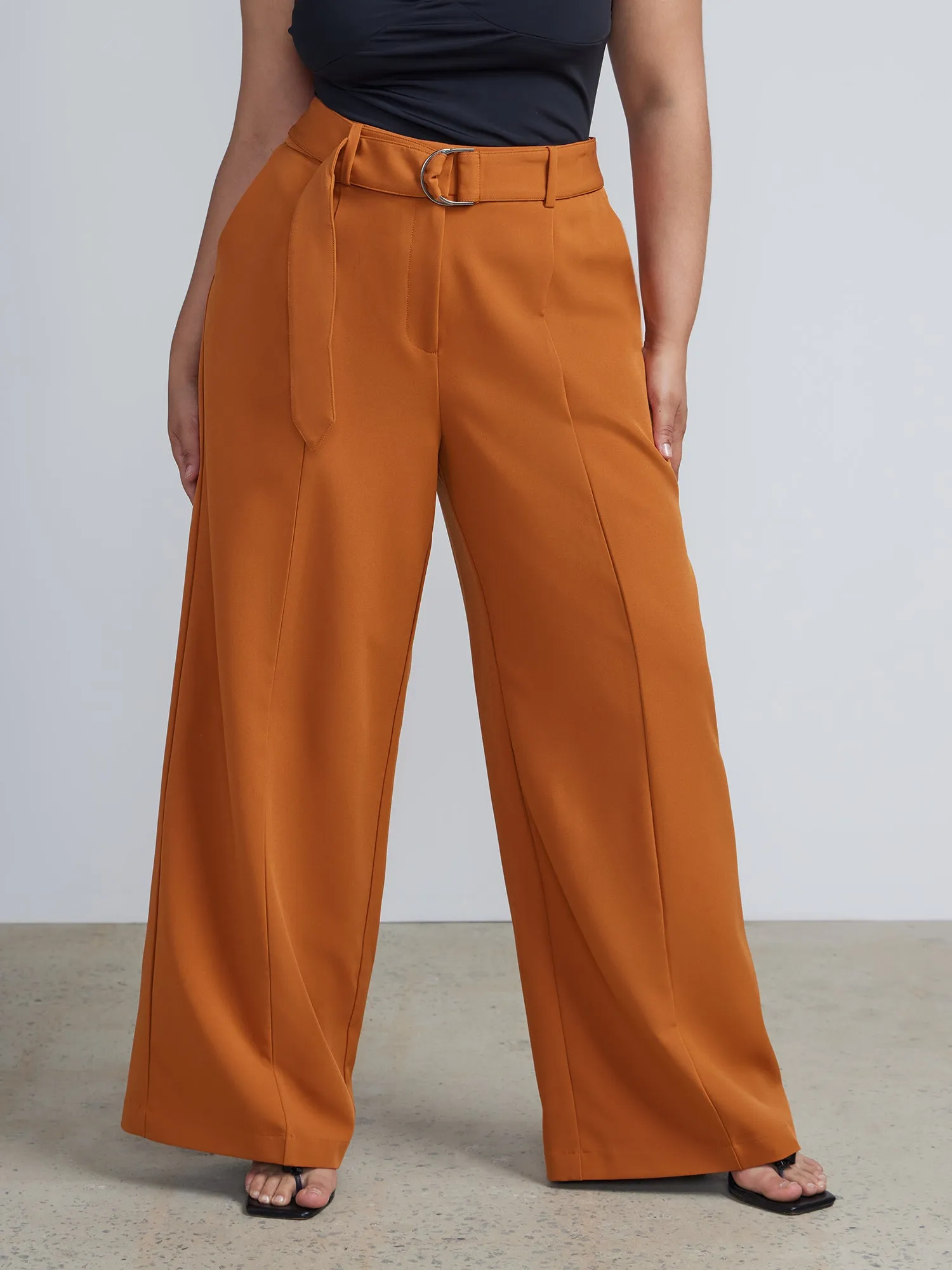 Plus D Ring Wide Leg Pants