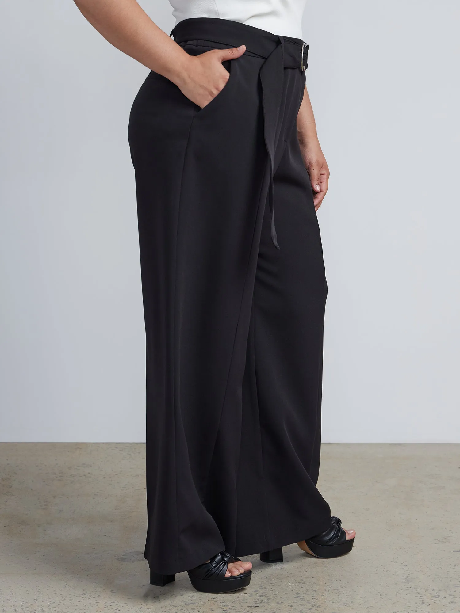 Plus D Ring Wide Leg Pants